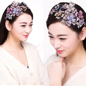 Rhinestone Flower Large Headband Sweet Toothed Non-slip Crystal Women Girl Hair Accessories SK88 
Rhinestone Flower Large Headband Sweet Toothed Non-slip Crystal Women Girl Hair Accessories SK88