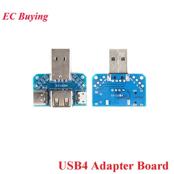 USB Adapter Board Connector Male to Female Micro USB Type-C Type-A 4P 2.54mm Adapter Plate USB4
USB Adapter Board Connector Male to Female Micro USB Type-C Type-A 4P 2.54mm Adapter Plate USB4