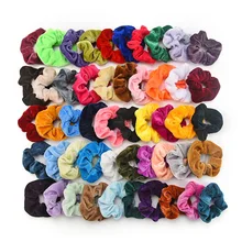 1 Uds niñas mujeres 50 colores Corea Velvet cabello Scrunchie bandas elásticas sombreros de color sólido titular de cola de caballo accesorios para el cabello(China)