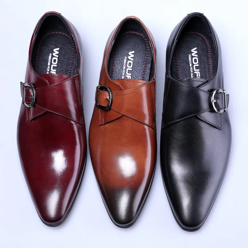 Leather Shoes Buckle Business Formal Wear Leather Shoes Genuine Leather Shoes Fashion Models Oxfords Chaussure Homme 
Leather Shoes Buckle Business Formal Wear Leather Shoes Genuine Leather Shoes Fashion Models Oxfords Chaussure Homme
