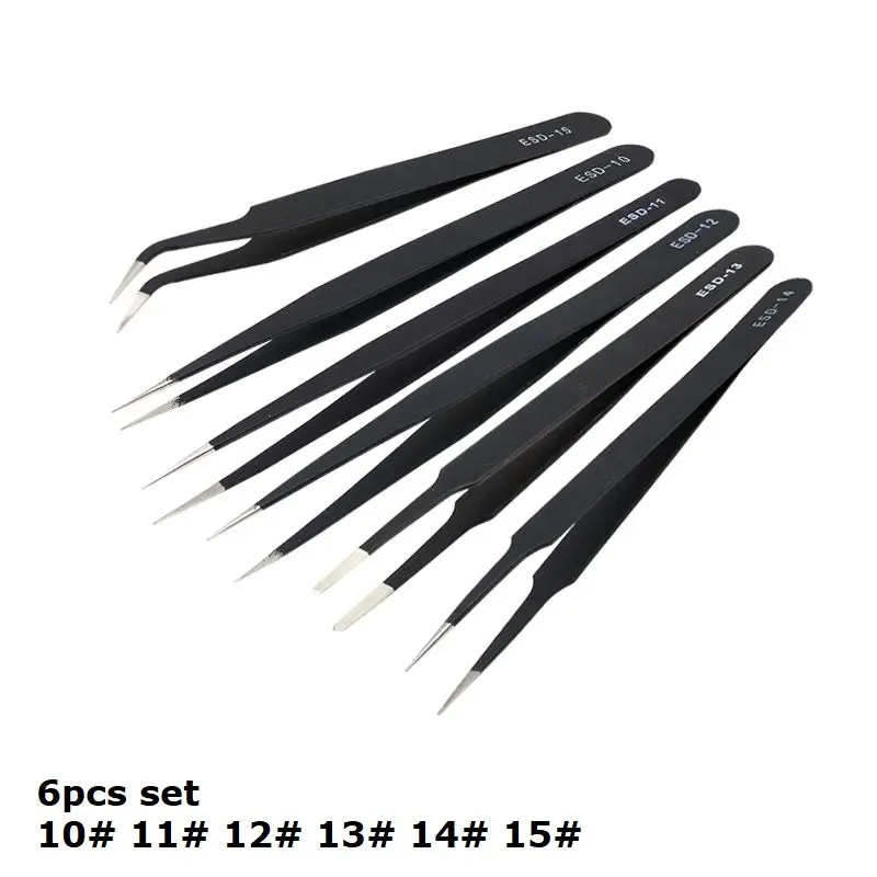 Anti-static ESD Tweezers Precision Electronic Components Small Tip Tweezers Tool Parts Clamping Tool Integrated Circuit Chip
Anti-static ESD Tweezers Precision Electronic Components Small Tip Tweezers Tool Parts Clamping Tool Integrated Circuit Chip