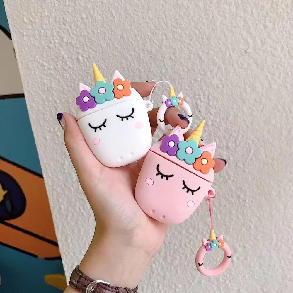 New 3D Unicorn Earphone Case For Airpods Case Silicon Soft Cover for Airpods Headphone Case Flower Earbuds Case Cover Ring Strap
New 3D Unicorn Earphone Case For Airpods Case Silicon Soft Cover for Airpods Headphone Case Flower Earbuds Case Cover Ring Strap