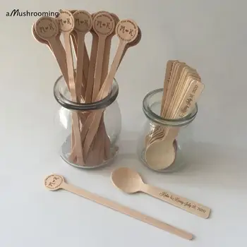 Personalized Rustic Wedding Candy Bar Tableware Disposable Drinking Stirrer Sticks Biodegrable Mini Wooden Dessert Spoons 
Personalized Rustic Wedding Candy Bar Tableware Disposable Drinking Stirrer Sticks Biodegrable Mini Wooden Dessert Spoons