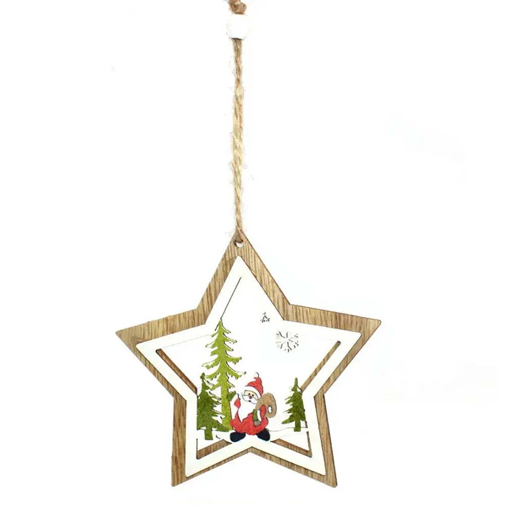 wooden bells, five-pointed star, pendants, window pendants