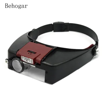 Behogar Loupe Microscope Helmet Magnifier Glass Magnifying Glasses vergrootglas Lupas Con Luz LED light Reading or Repair Use
Behogar Loupe Microscope Helmet Magnifier Glass Magnifying Glasses vergrootglas Lupas Con Luz LED light Reading or Repair Use