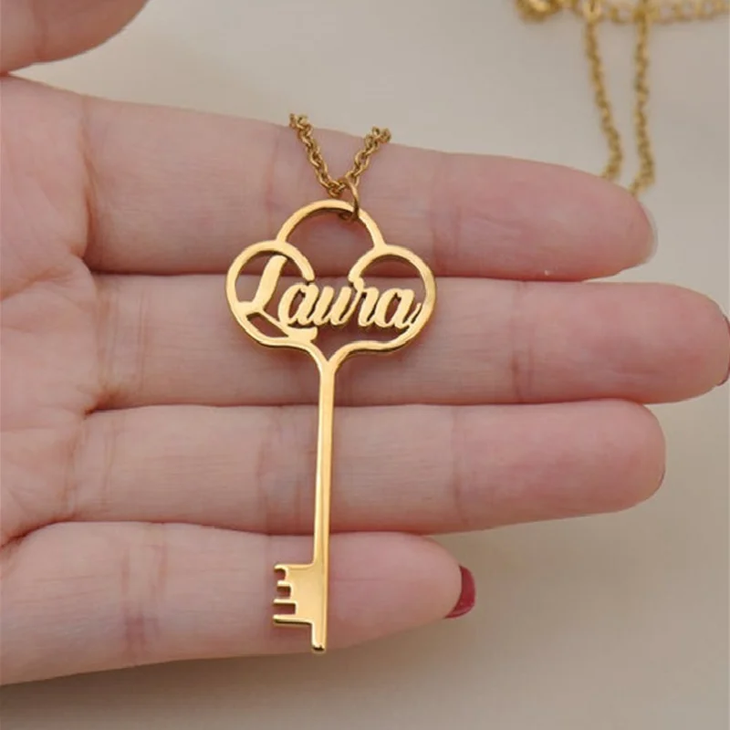 Personalized Name Key Necklaces & Pendants Custom Jewelry Statement Necklace For Women Girlfriend Gift
Personalized Name Key Necklaces & Pendants Custom Jewelry Statement Necklace For Women Girlfriend Gift