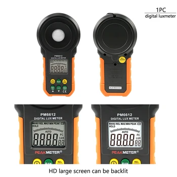 PM6612 Handheld 200000Lux Levels LCD Display ABS Large Screen Living Room Measuring Portable Digital Luxmeter Illumination Meter
PM6612 Handheld 200000Lux Levels LCD Display ABS Large Screen Living Room Measuring Portable Digital Luxmeter Illumination Meter