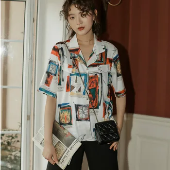 LANMREM Printing Shirt Notched Single Breasted Short Sleeves BF Styles High Street Summer Blouse Loose WL870
LANMREM Printing Shirt Notched Single Breasted Short Sleeves BF Styles High Street Summer Blouse Loose WL870