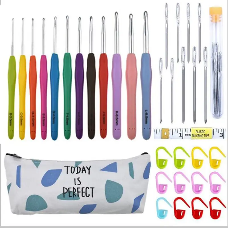 1 Set Crochet Hook Ergonomic Aluminum Knitting Needles Set Rubber Handle Weave X7YB
1 Set Crochet Hook Ergonomic Aluminum Knitting Needles Set Rubber Handle Weave X7YB