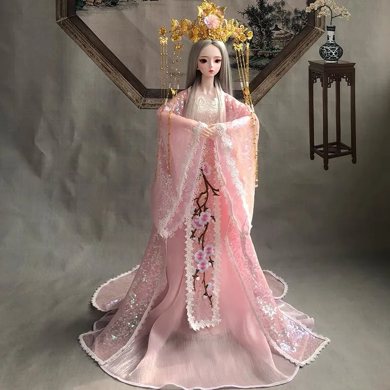 Handmade 1/3 BJD Dolls Chinese Style Long Hair Wig Fashion Dress Crown Makeup 62CM High Quality Princess Real Nude Toy for Girls
Handmade 1/3 BJD Dolls Chinese Style Long Hair Wig Fashion Dress Crown Makeup 62CM High Quality Princess Real Nude Toy for Girls