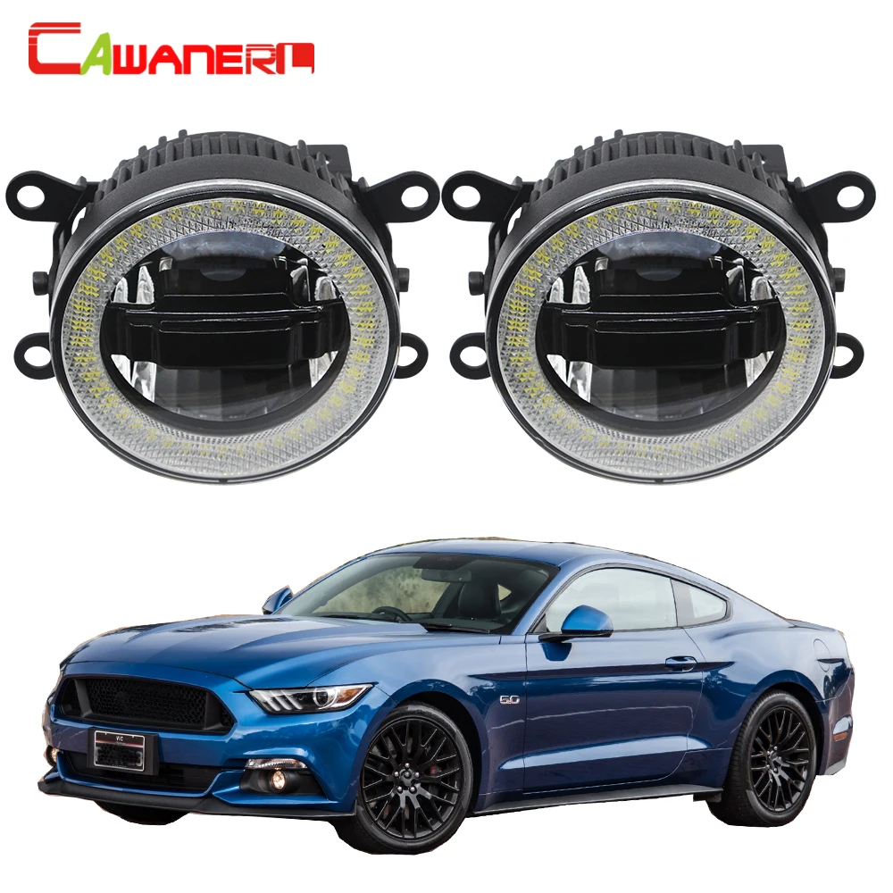 Cawanerl For Ford Mustang 2015 2016 2017 Car LED Bulb Front Fog Light DRL Daytime Running Angel Eye 3000LM 12V | Автомобили и