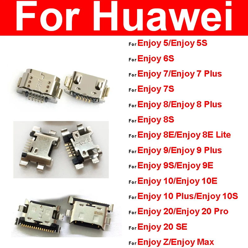 

USB Jack Charging Plug Port For Huawei Enjoy Z Max 5 6 7 8 9 10 20 Plus 7s 8s 8e 9e 9s 10e 10s 20pro 20se Charger Connector Dock