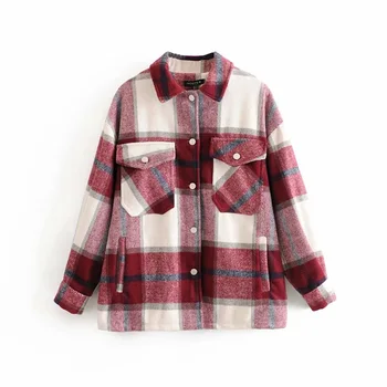 Za women's new fall 2019 lapel, long sleeve, pocket and button decoration, mixed fabric shirt coat, plaid shirt coat,0883214506
Za women's new fall 2019 lapel, long sleeve, pocket and button decoration, mixed fabric shirt coat, plaid shirt coat,0883214506