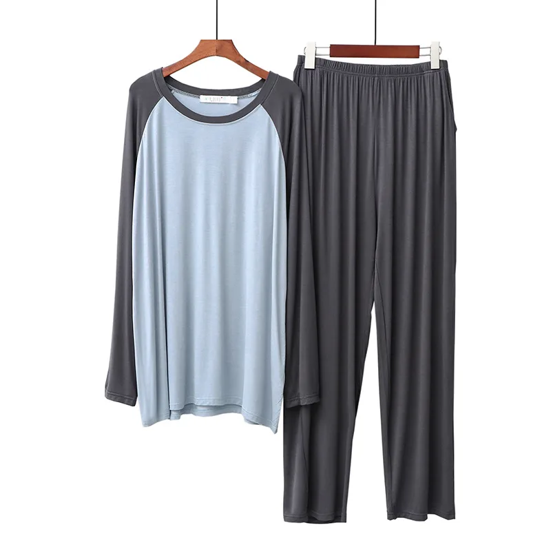 Long Sleeve Spring Pajamas Men Modal 2pcs Sleepwear Nightwear Patchwork Intimate Lingerie Shirt&pants Home Clothing Bath Robe
Long Sleeve Spring Pajamas Men Modal 2pcs Sleepwear Nightwear Patchwork Intimate Lingerie Shirt&pants Home Clothing Bath Robe