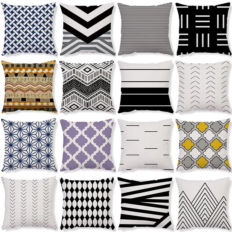 Geometric Yellow Pillowcase Decorative Cushion for Sofa Black White Printed Pillow Chair Car Cushion Christmas Home Decoration
Geometric Yellow Pillowcase Decorative Cushion for Sofa Black White Printed Pillow Chair Car Cushion Christmas Home Decoration