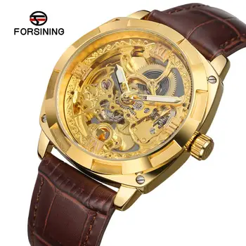 FORSINING Mechanical Automatic Watch Mens Transparent Brown Leather Belt Watch Top Brand Luxury Skeleton Mechanical Watch
FORSINING Mechanical Automatic Watch Mens Transparent Brown Leather Belt Watch Top Brand Luxury Skeleton Mechanical Watch