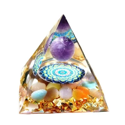 Elegant Orgonite Pyramid 60MM Amethyst Sphere With Colorful Cat Eye Natural Crystal EMF Protection Orgone Energy Reiki Chakra
Elegant Orgonite Pyramid 60MM Amethyst Sphere With Colorful Cat Eye Natural Crystal EMF Protection Orgone Energy Reiki Chakra
