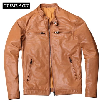 2020 New Men Brown 100% Goatskin Genuine Leather Jacket Slim Stand Collar Real Leather Motorcycle Biker Jacket Male Autumn Coat
2020 New Men Brown 100% Goatskin Genuine Leather Jacket Slim Stand Collar Real Leather Motorcycle Biker Jacket Male Autumn Coat