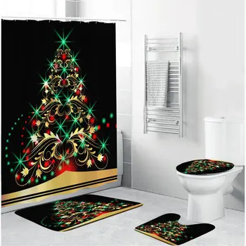 New 1/3/4Pcs Christmas Trees Snow Merry Christmas Shower Curtain Non-Slip Pedestal Rug Lid Toilet Cover Bath Floor Mat 
New 1/3/4Pcs Christmas Trees Snow Merry Christmas Shower Curtain Non-Slip Pedestal Rug Lid Toilet Cover Bath Floor Mat