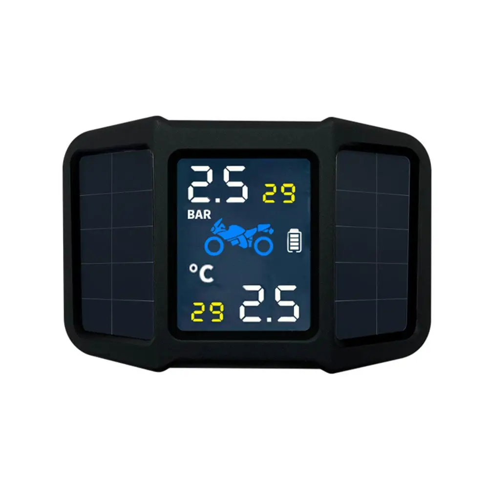 Motorcycle Tire Pressure Monitoring System TPMS Solar Power with 2 External Sensors Real-time Display Pressure Temperature
Motorcycle Tire Pressure Monitoring System TPMS Solar Power with 2 External Sensors Real-time Display Pressure Temperature