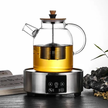 Stainless Steel Infuser Teapot Clear Borosilica Glass Filter Heat Resistant Coffee Green Tea Pot Heated Container Boiling Kettle 
Stainless Steel Infuser Teapot Clear Borosilica Glass Filter Heat Resistant Coffee Green Tea Pot Heated Container Boiling Kettle