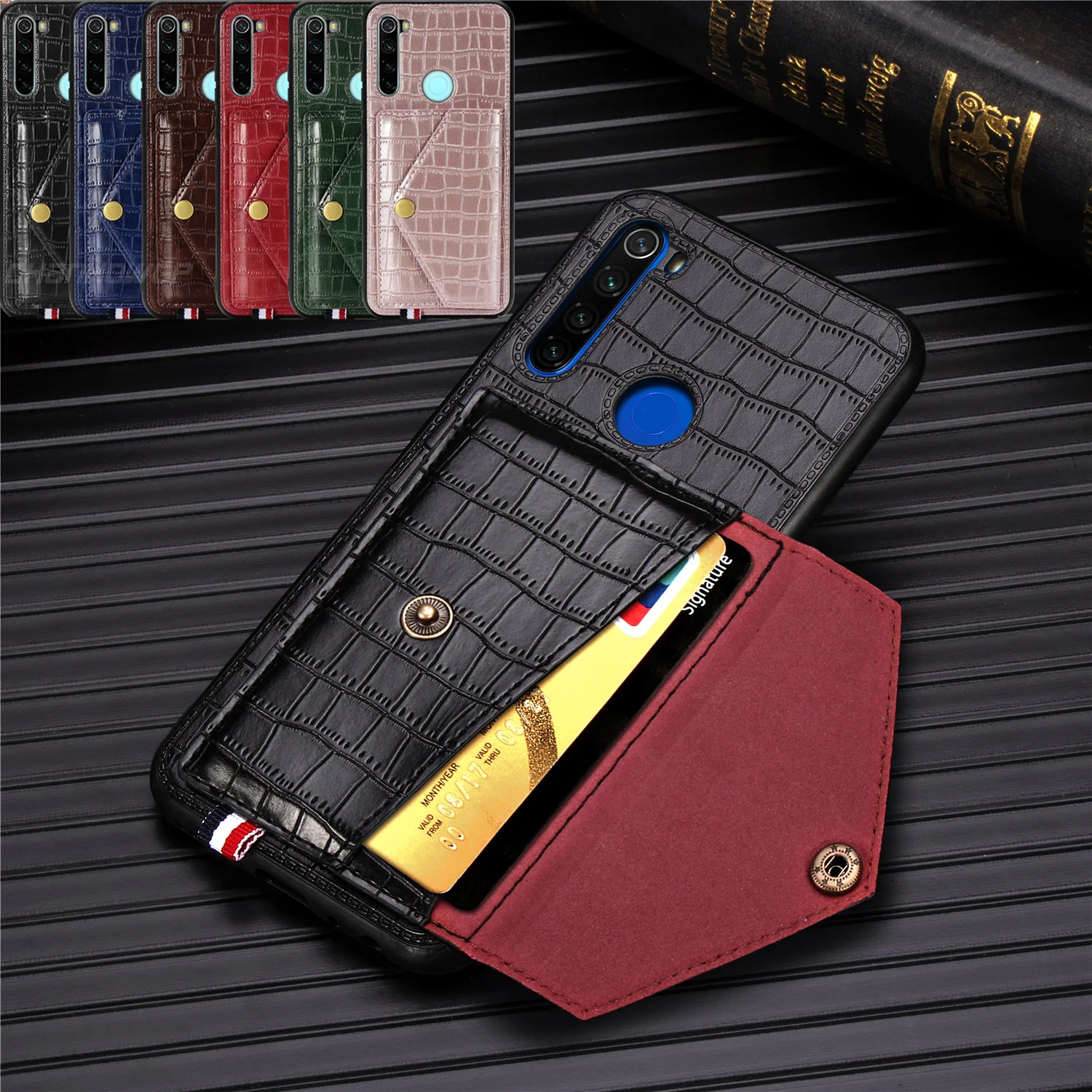 Роскошный кожаный чехол-бумажник для Xiaomi Redmi Note 8T 8 Pro магнитный мягкий