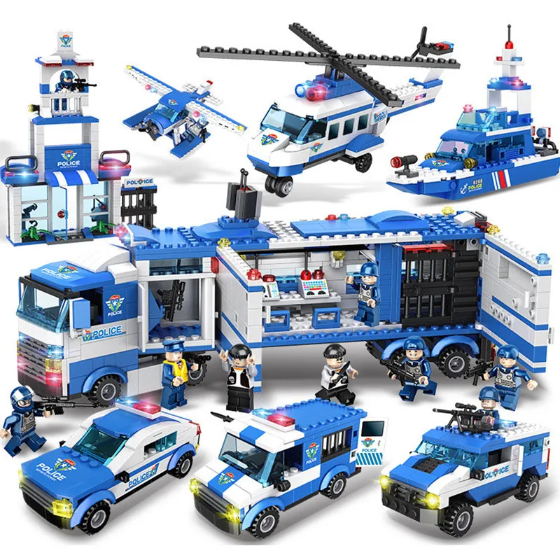 8Pcs/lot City Police SWAT Vehicle Car Building Blocks Sets LegoINGLs Technic Bricks Playmobil Educational Toys for Children
8Pcs/lot City Police SWAT Vehicle Car Building Blocks Sets LegoINGLs Technic Bricks Playmobil Educational Toys for Children