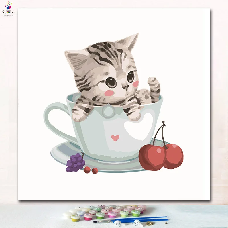 Animal Cats in a cup digital oil painting coloring numbers pictures by numbers with colors and brush for kids learning paint
Animal Cats in a cup digital oil painting coloring numbers pictures by numbers with colors and brush for kids learning paint