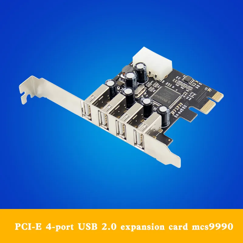 PCIe USB 2.0 four port expansion card plug and play compatible USB 1.1 device mcs9990 
PCIe USB 2.0 four port expansion card plug and play compatible USB 1.1 device mcs9990