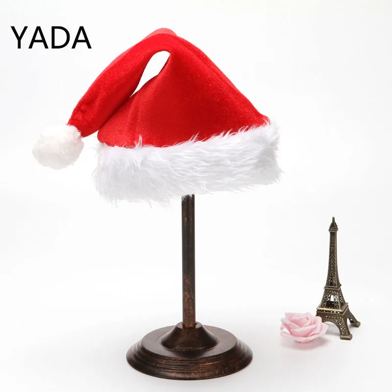 

YADA Santa Claus Christmas Hat Plush Thicken Cotton Adult Christmas Hat Merry Christmas Festival Supplies Decoration TW210087