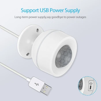 WIFI PIR Infrared Sensor USB Powered Built-in Temperature Humidity Smart Home Temperature Alarm Remote Safety Monitoring 
WIFI PIR Infrared Sensor USB Powered Built-in Temperature Humidity Smart Home Temperature Alarm Remote Safety Monitoring