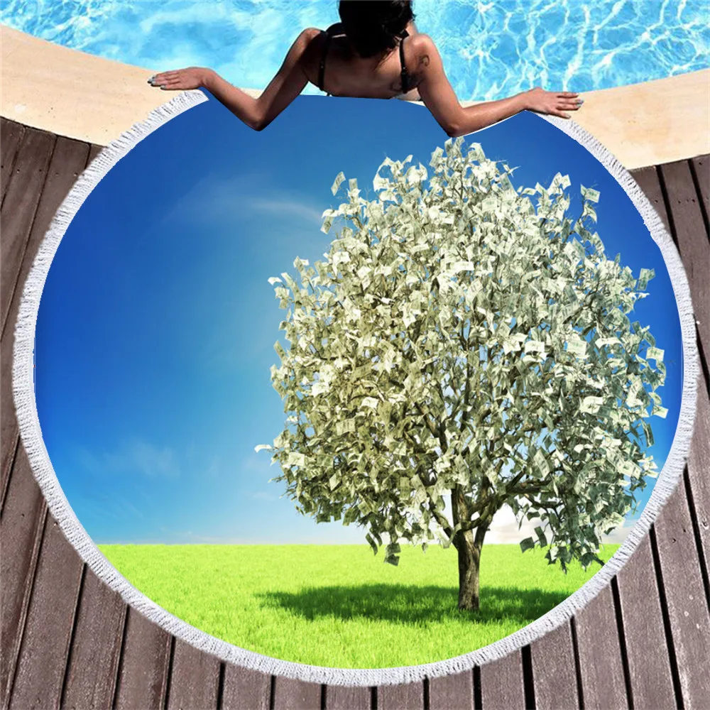 Пляжное полотенце с надписью доллар |