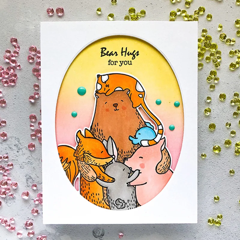 2019 3D DIY New Layer Metal Cutting Dies and In Scrapbooking For Paper Making Bear Hugs Combo Embossing Frame Card Stamps Set
2019 3D DIY New Layer Metal Cutting Dies and In Scrapbooking For Paper Making Bear Hugs Combo Embossing Frame Card Stamps Set