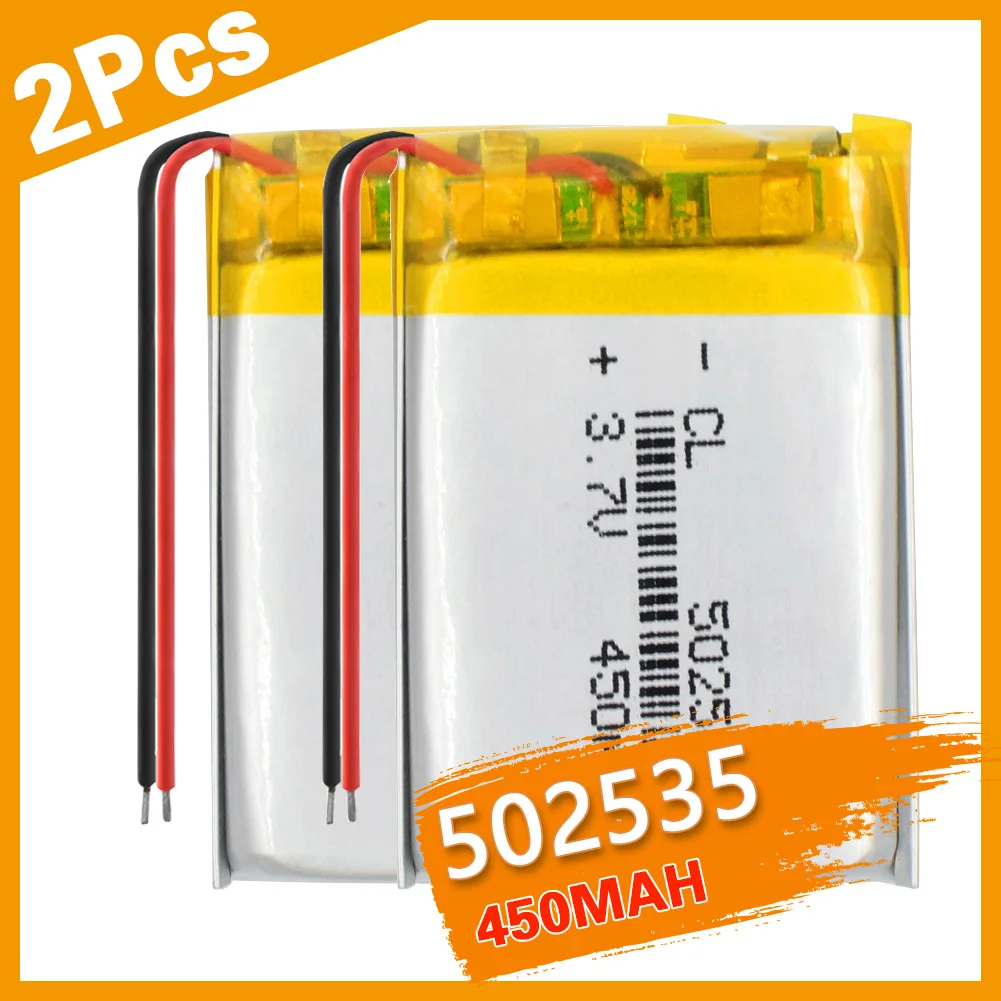 2PCS 3.7V 502535 Lithium Polymer Battery 450mAh MP3 MP4 MP5 GPS Bluetooth 5*25*35mm Battery Small Stereo Digital Product
2PCS 3.7V 502535 Lithium Polymer Battery 450mAh MP3 MP4 MP5 GPS Bluetooth 5*25*35mm Battery Small Stereo Digital Product