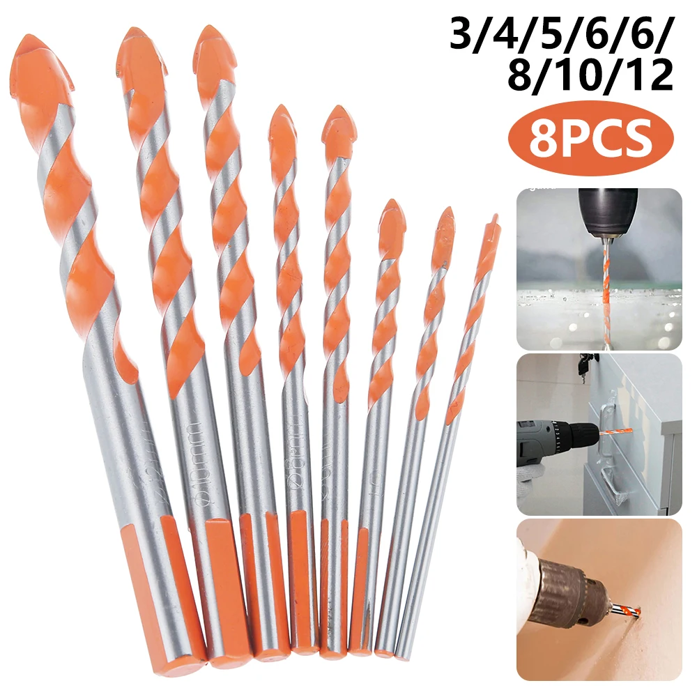 8Pcs Multifunctional Drill Bits Construction Ceramic Triangle High Quality Drill Bit Set for Ceramic Tile Concrete Glass Marble 
8Pcs Multifunctional Drill Bits Construction Ceramic Triangle High Quality Drill Bit Set for Ceramic Tile Concrete Glass Marble
