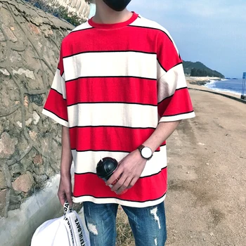 2020 Summer New Harajuku Korean Version Of The Ins Trend Loose Striped Printing Casual T-shirt Couple Models Cotton Large Size
2020 Summer New Harajuku Korean Version Of The Ins Trend Loose Striped Printing Casual T-shirt Couple Models Cotton Large Size