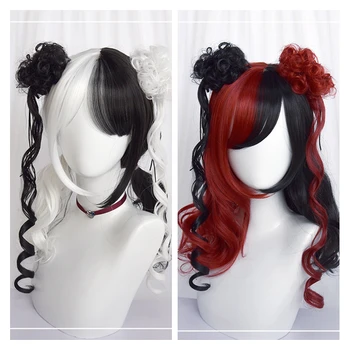 2 Type Centre-parted black and Red /White Blunt Bangs lolita Cosplay Wig Girl Hairpiece hair Curly Hair Periwig Pigtail only
2 Type Centre-parted black and Red /White Blunt Bangs lolita Cosplay Wig Girl Hairpiece hair Curly Hair Periwig Pigtail only