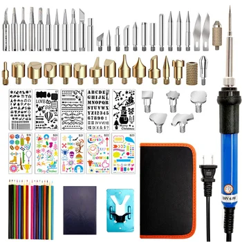 145X 110V 60w Adjustable Soldering Iron Carving Pyrography Tool Wood Embossing Burning Soldering Pen Kit Welding Tips Set
145X 110V 60w Adjustable Soldering Iron Carving Pyrography Tool Wood Embossing Burning Soldering Pen Kit Welding Tips Set