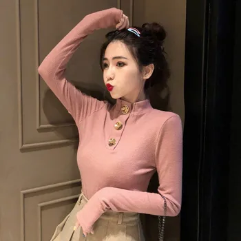 Knitted Women Turtleneck Sweater Pullovers Spring Autumn Basic Women Sweaters Pullover Slim Fit Black cheap top
Knitted Women Turtleneck Sweater Pullovers Spring Autumn Basic Women Sweaters Pullover Slim Fit Black cheap top