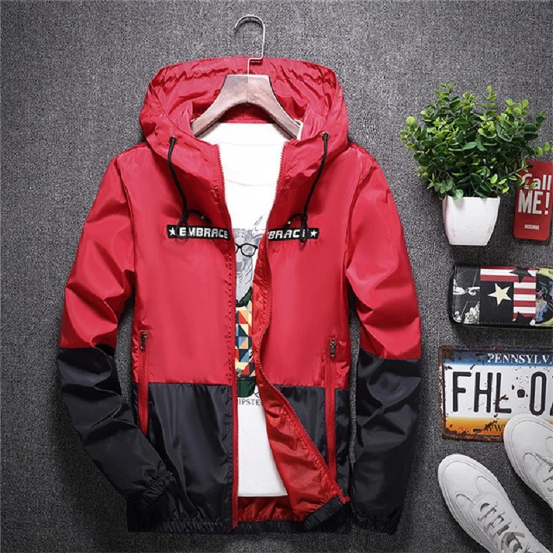 Autumn jacket men's spring and autumn thin jacket youth jacket Korean version of the tide slim suit handsome hooded jacket 2020