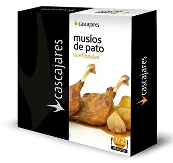 CASCAJARES - Muslos de Pato confitados. Listos para terminar en horno o microondas y acompañar con una guarnición. No contiene
CASCAJARES - Muslos de Pato confitados. Listos para terminar en horno o microondas y acompañar con una guarnición. No contiene