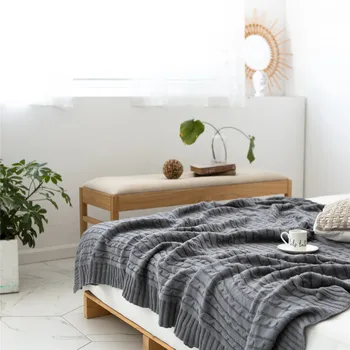 Twist Cotton Knitted Blanket Bed End Wool Blanket Air Conditioning Cover Blanket Thickened Sofa Cover Blanket 
Twist Cotton Knitted Blanket Bed End Wool Blanket Air Conditioning Cover Blanket Thickened Sofa Cover Blanket