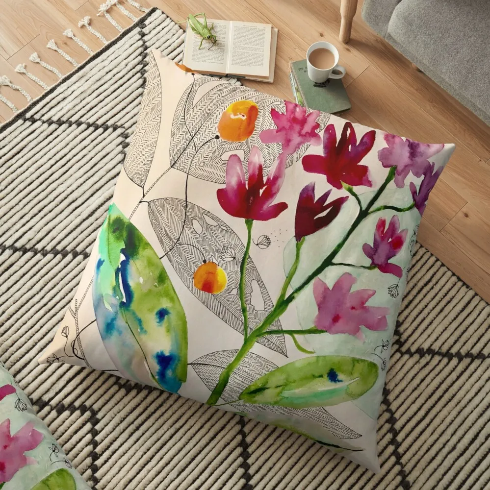 botanical composition Floor Pillow1