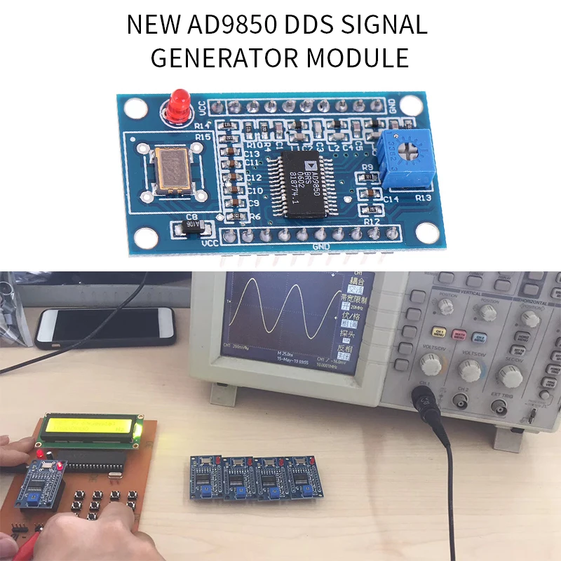 AD9850 DDS Signal Generator Module 0-40MHz 2 and 2 Square Low- Filter Crystal Oscillator Test Equipment Board
AD9850 DDS Signal Generator Module 0-40MHz 2 and 2 Square Low- Filter Crystal Oscillator Test Equipment Board