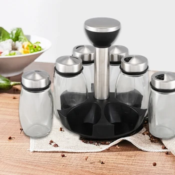 7Pcs/Set Rotating Stainless Steel Cruet Condiment Spice Jars Set Salt And Pepper Shakers Seasoning Sprays Kitchen Tool
7Pcs/Set Rotating Stainless Steel Cruet Condiment Spice Jars Set Salt And Pepper Shakers Seasoning Sprays Kitchen Tool
