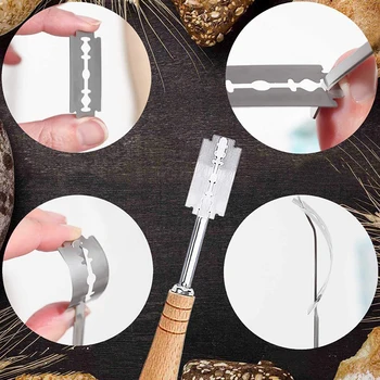 Bread Bakers Cutter Slashing Tool Dough Making Razor Wood Handle Bakeware Bread Bakers Lame Slashing Tool
Bread Bakers Cutter Slashing Tool Dough Making Razor Wood Handle Bakeware Bread Bakers Lame Slashing Tool