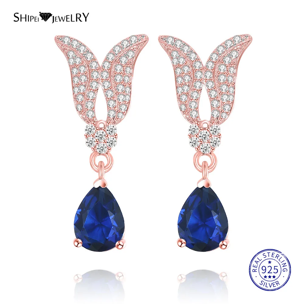 Shipei 100% 925 Sterling Silver Personalized Rose Gold Sapphire Emerald Ruby Wings Water Drop Earrings for Women Birthday Gift
Shipei 100% 925 Sterling Silver Personalized Rose Gold Sapphire Emerald Ruby Wings Water Drop Earrings for Women Birthday Gift