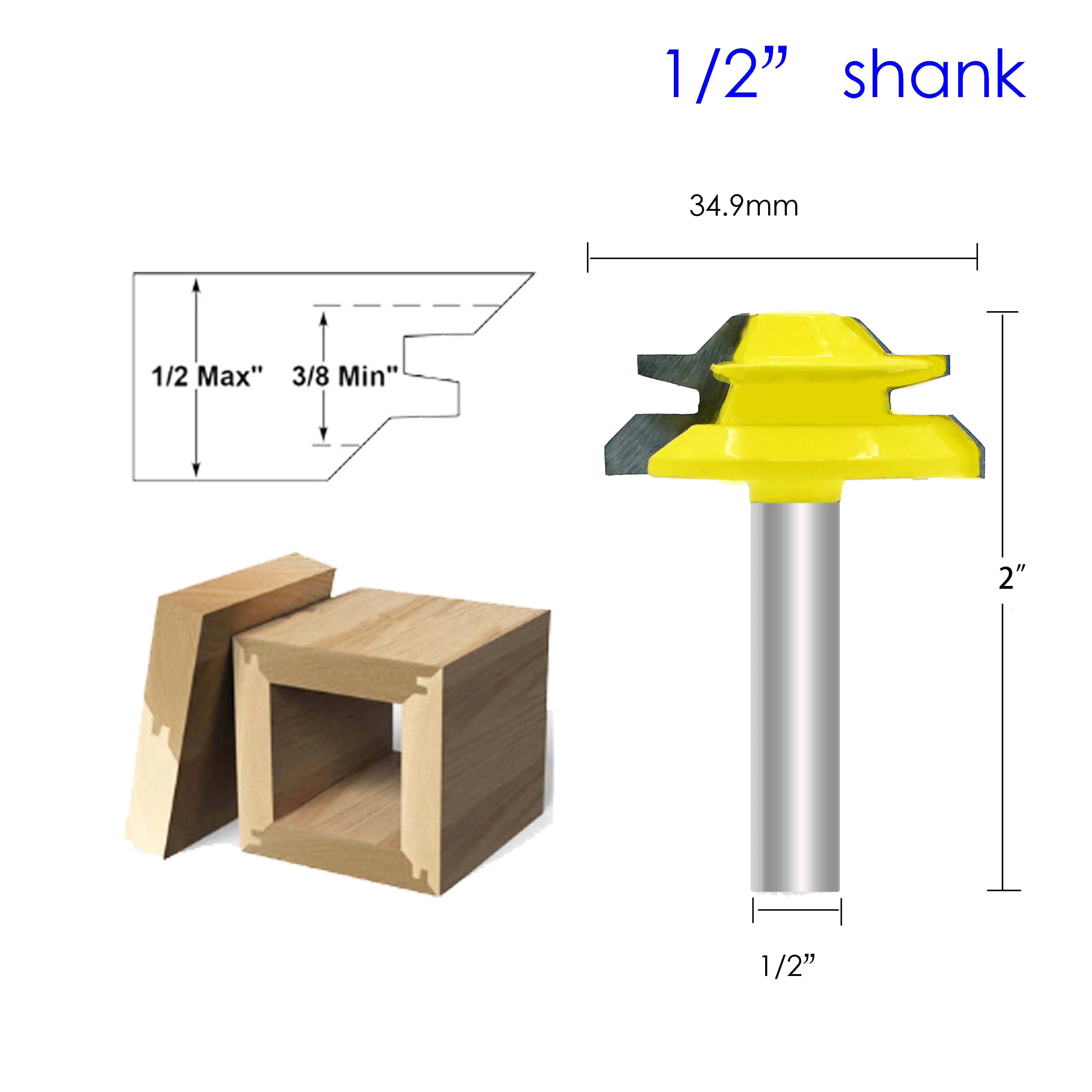 1PC Small Lock Miter Router Bit Anti-kickback 45 Degree 1/2 Inch Stock Shank Tenon Cutter for Woodworking router bits for wood
1PC Small Lock Miter Router Bit Anti-kickback 45 Degree 1/2 Inch Stock Shank Tenon Cutter for Woodworking router bits for wood