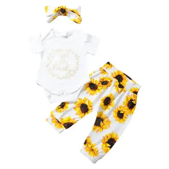 Vintage Girls Cotton Clothes Set Summer Short Sleeve Simplicity Comfortable Round Collar Rompers Sunflower Printing Elastic Pant
Vintage Girls Cotton Clothes Set Summer Short Sleeve Simplicity Comfortable Round Collar Rompers Sunflower Printing Elastic Pant