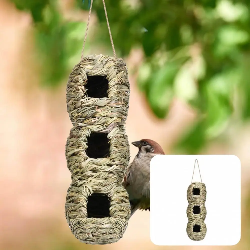 Fine Workmanship Creative Hanging Grass Hummingbird Nest Exquisite Sturdy for Home | Дом и сад